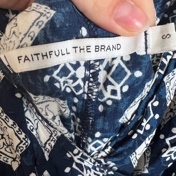 Faithfull the Brand blue and white long sleeve romper play suit - Picture 5 of 5